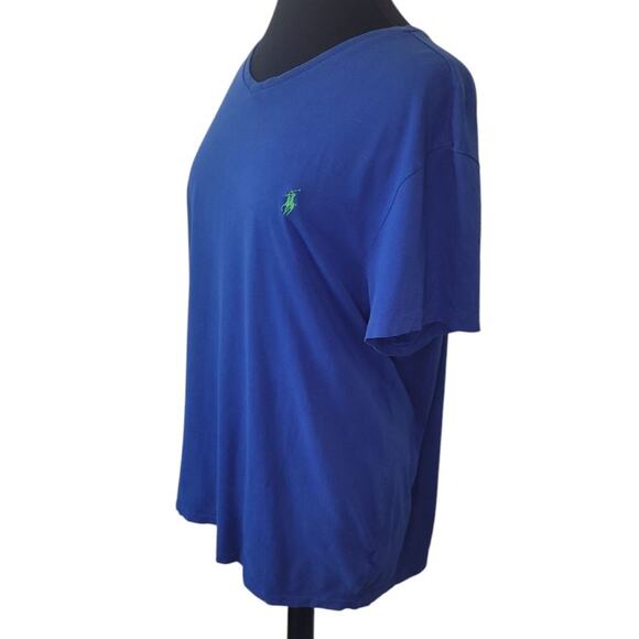 Ralph Lauren Men’s Cotton Polo V-Neck T-Shirt Royal Blue Large GUC - Picture 4 of 9